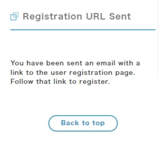 The system will send a registration email